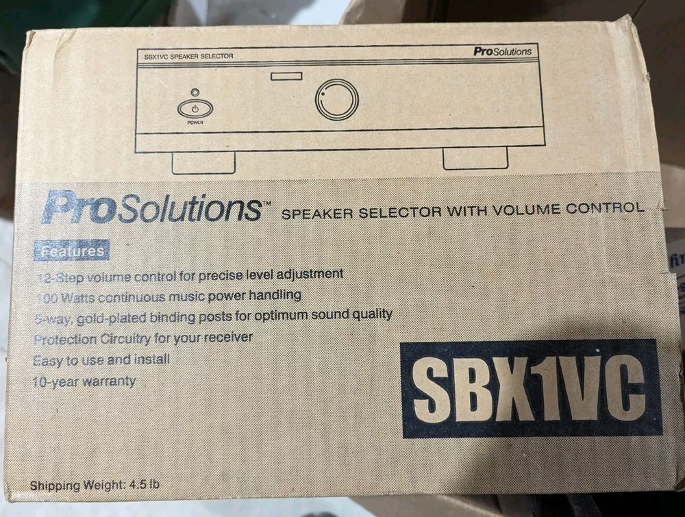 ProSolutions SBX1VC Speaker Selector With Volume Control New