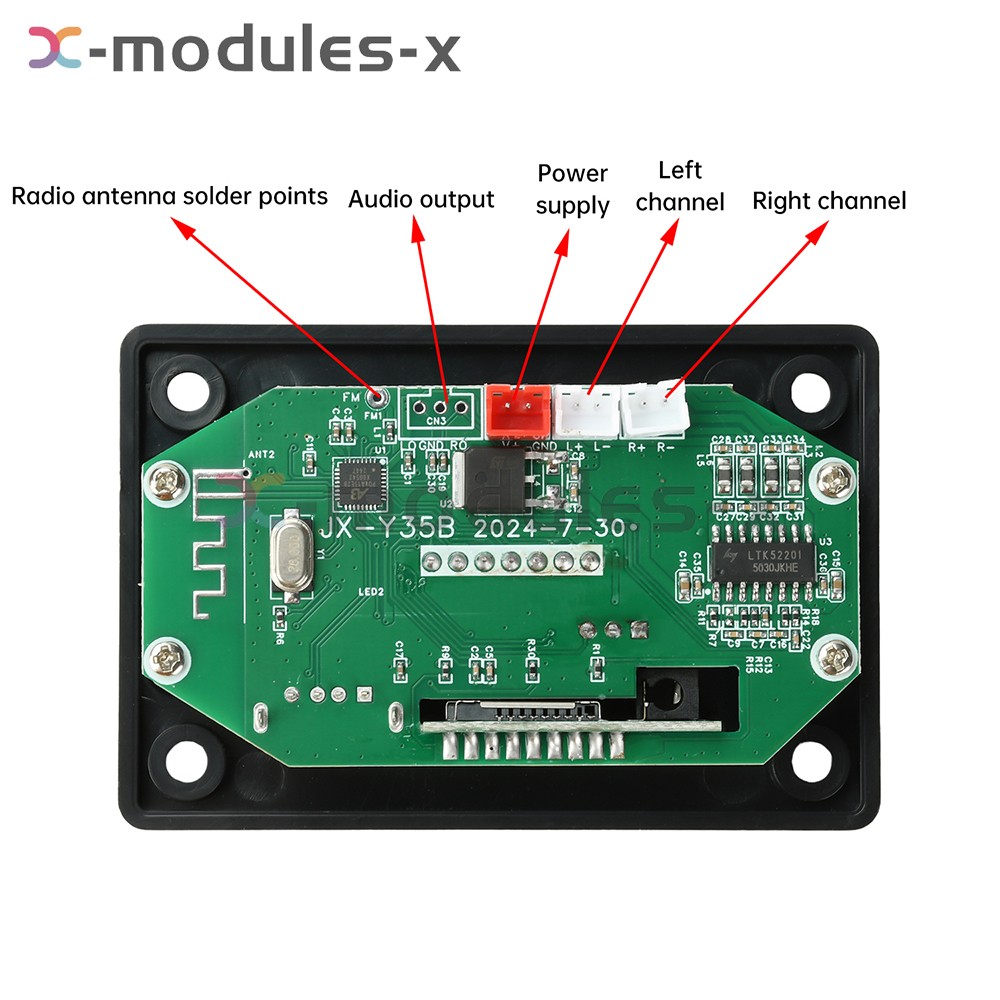 Audio Amplifier Board 2*25W 2CH Bluetooth 5.0 MP3 Decoder Board with Amplifier
