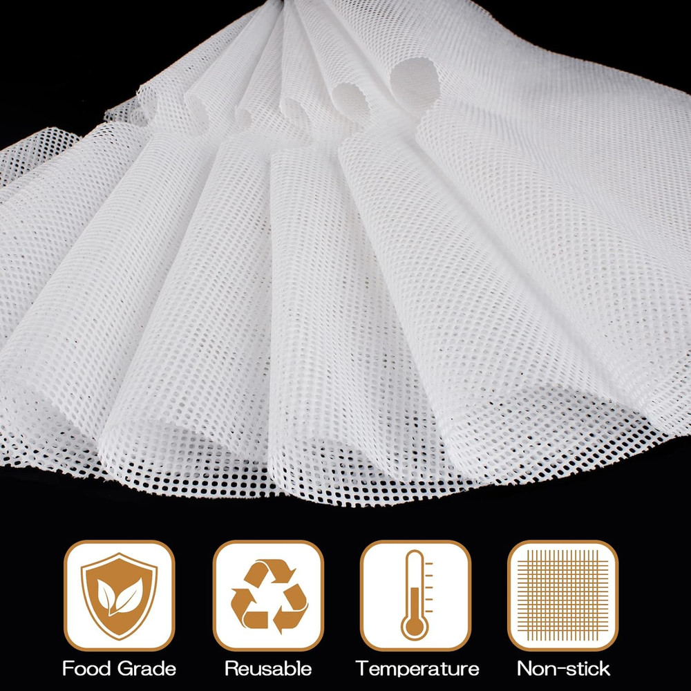 (8 Pack) round Silicone Dehydrator Sheets, Dostk Premium Non Stick Silicone Mesh