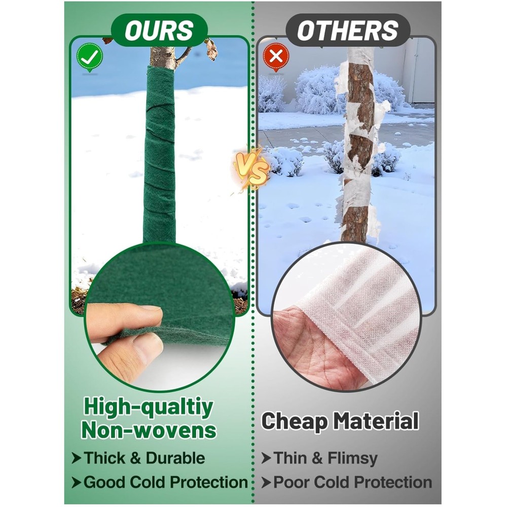 Winter Tree Protector Wrap - 65 ft x 2 - Heavy-Duty Guard