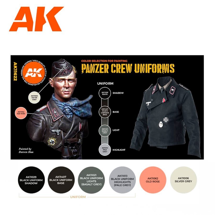 AK Interactive: Panzer Crew Uniforms - Acrylic Paint Set - AK11622