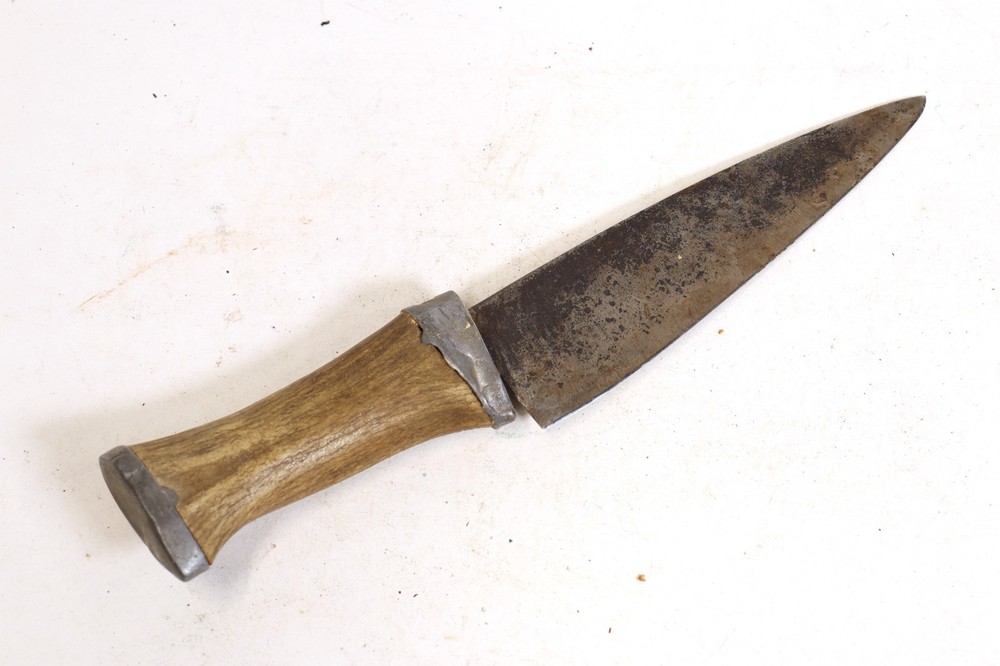 Three Vintage Knives with Rawhide Parfleche Sheaths