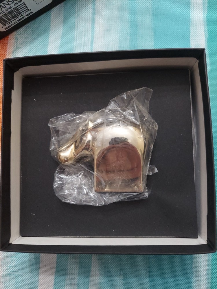 Dank Silver Plated Mid Century Modern Home Decorative Hippopotamus Paper Weight