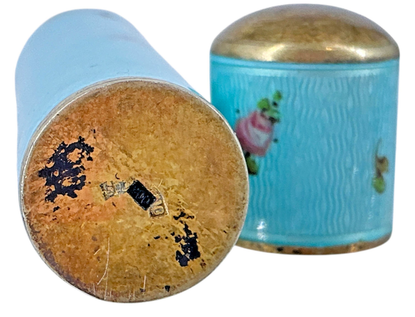 Antique Guilloche Enamel Sterling Silver 935 Manicure Etui Set Holder - Germany