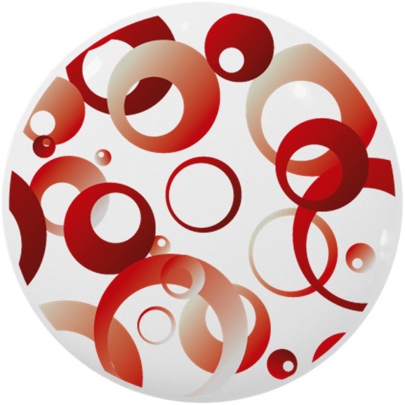 Red Retro Circles Pattern Ceramic Cabinet Drawer Knob