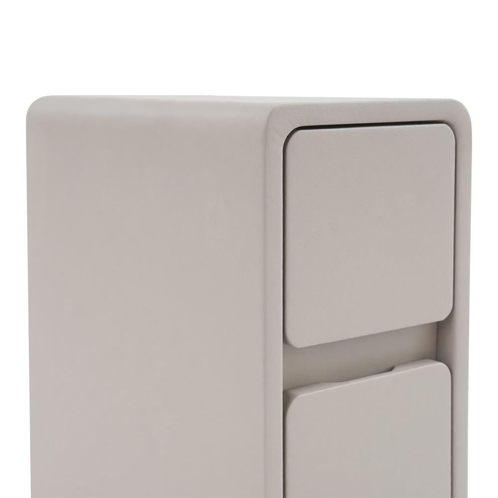 Nightstand, Bedside Table with Drawers, Small Narrow Nightstand Deep Gray