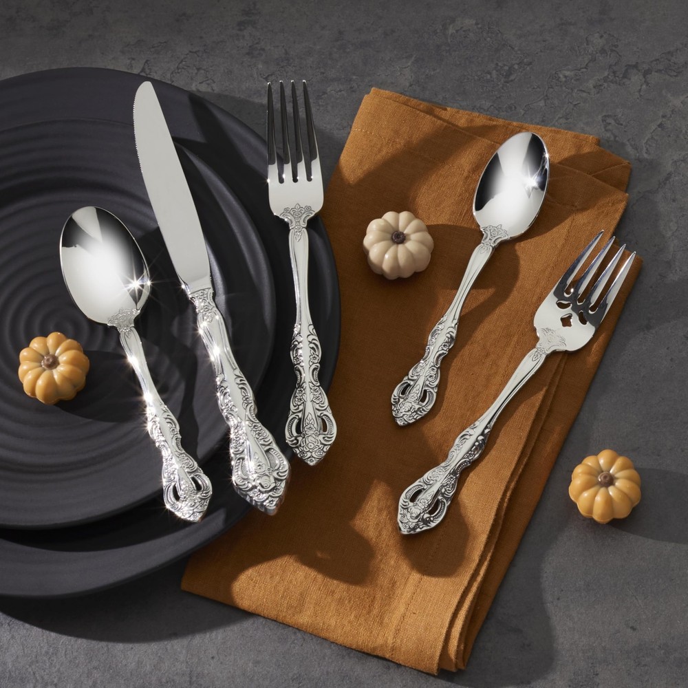 Oneida Michelangelo Fine Flatware Dinner Fork, Set of 4 , 4, Silver