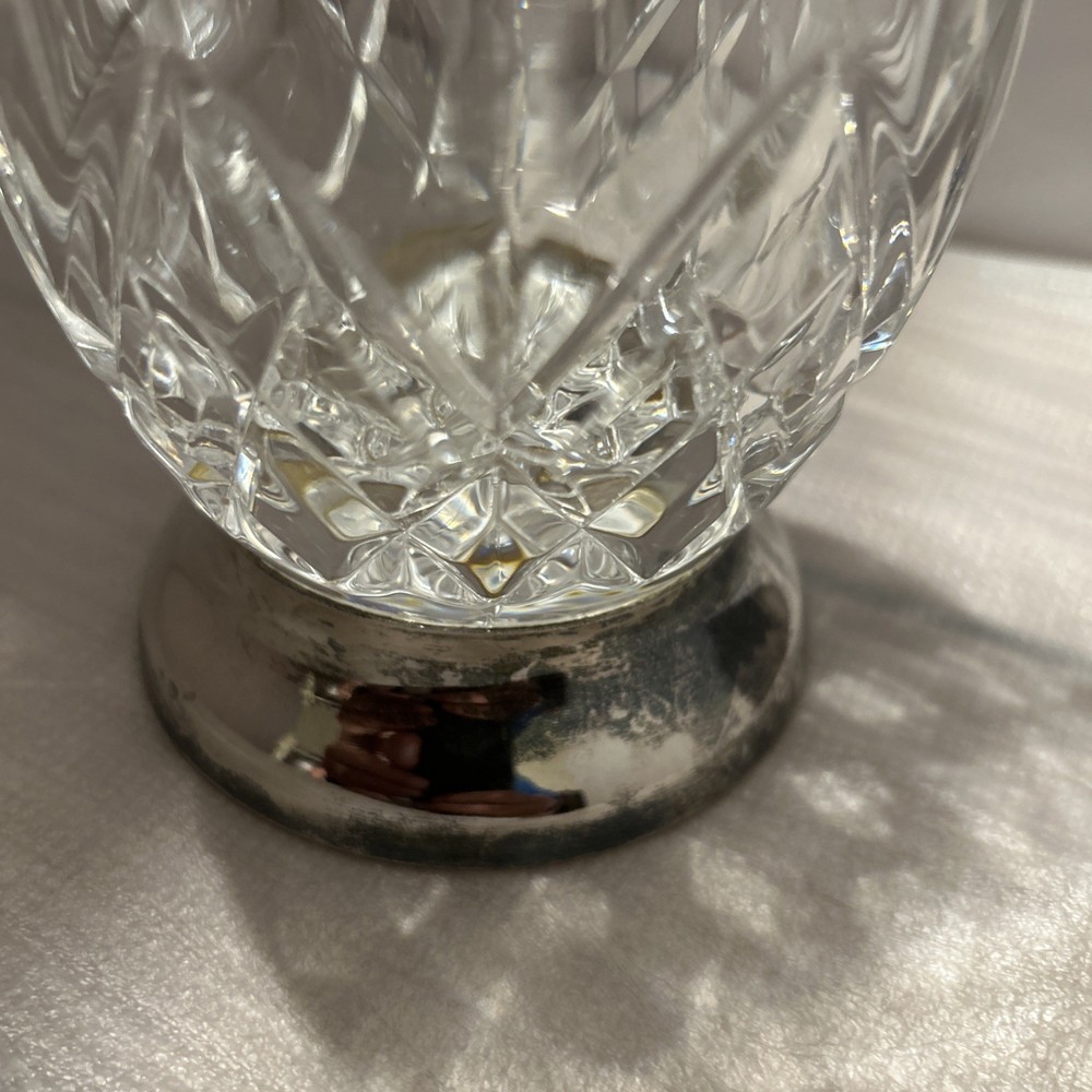 William Adams Crystal Pitcher With Silver Plated Base