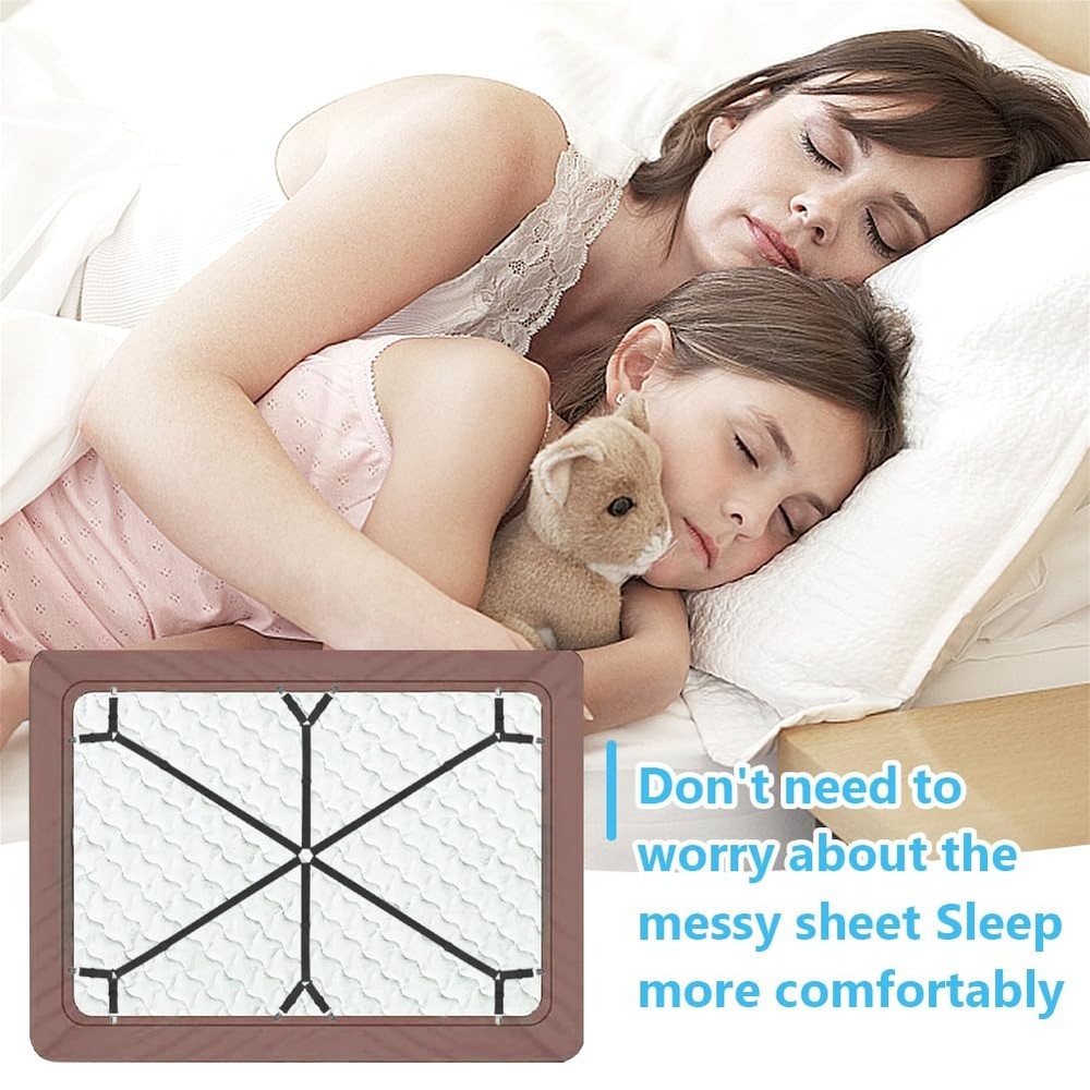 Bed Sheet Fasteners Adjustable Elastic Sheet Holder Clips Set