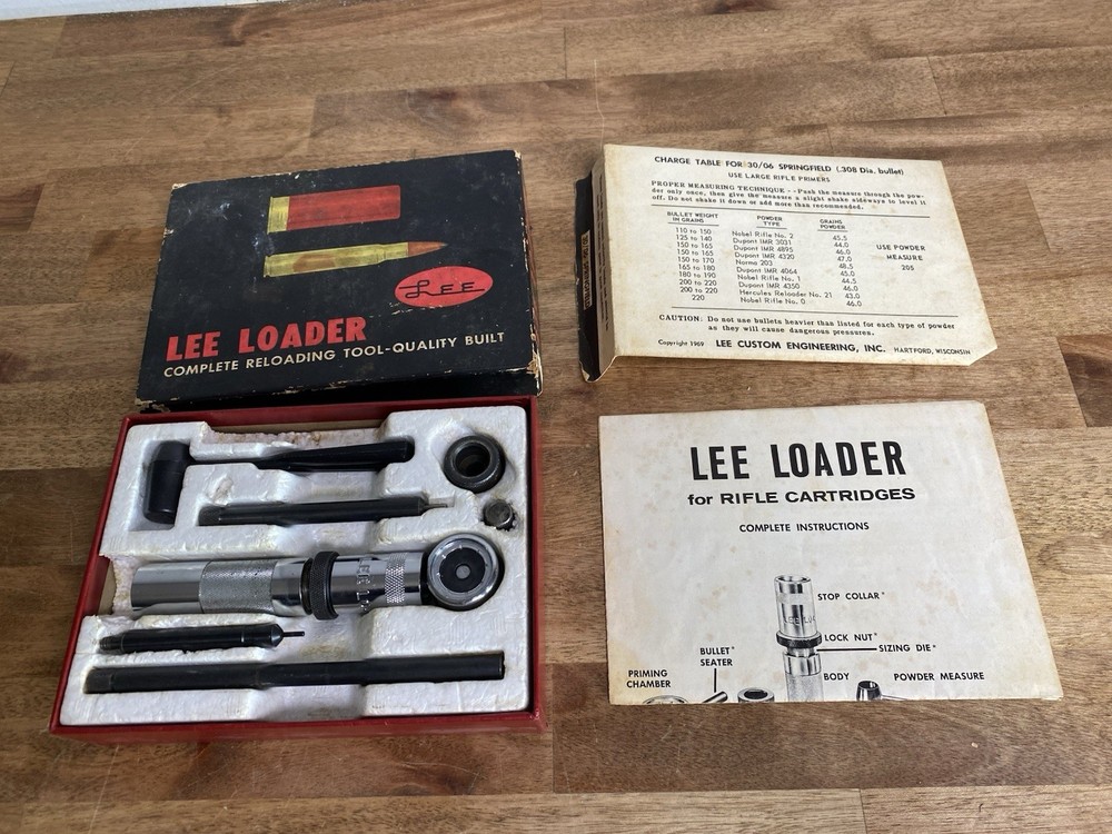 Vintage LEE Loader Complete Reloading Tool Set 30/06 Springfield