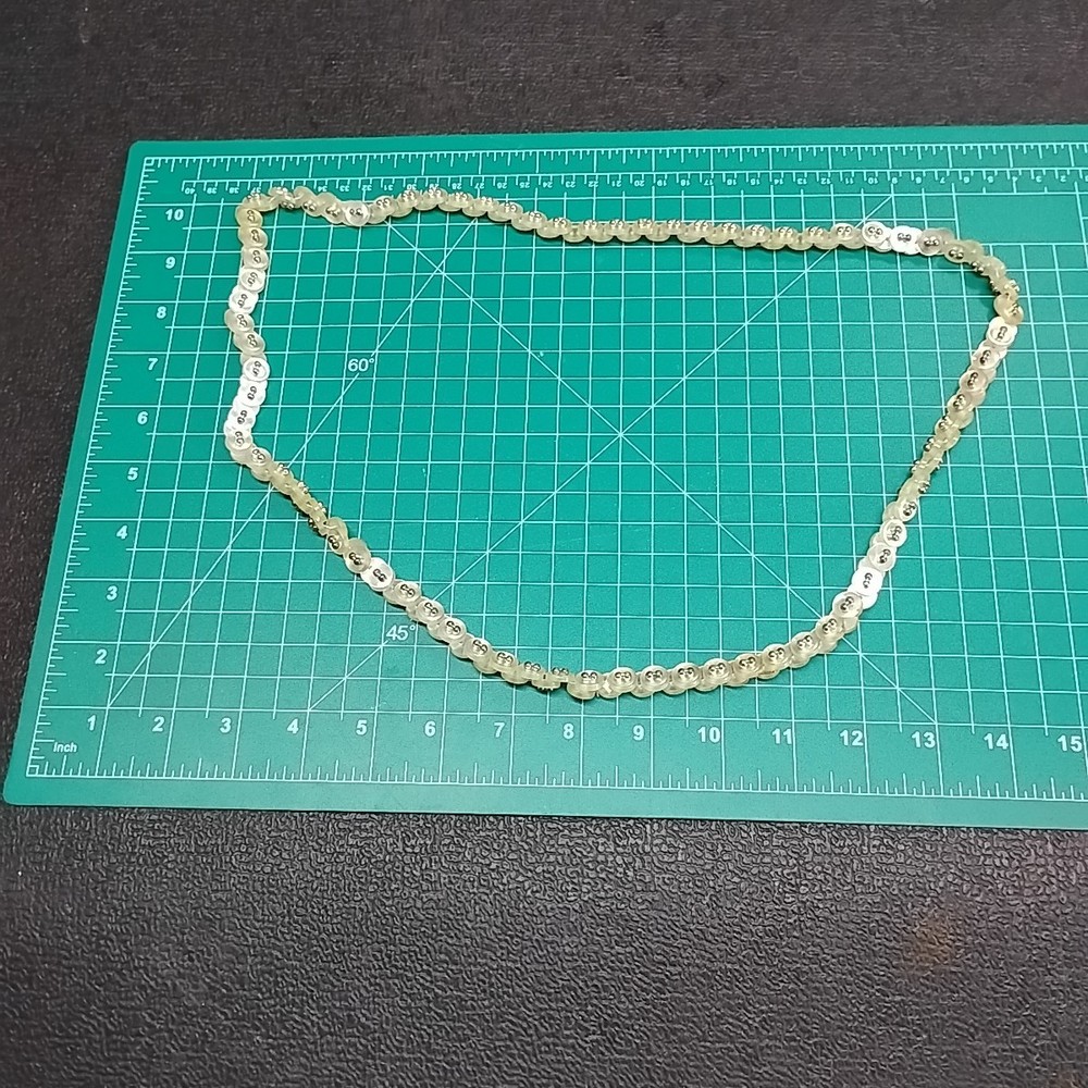 Vintage Transparent White Plastic Button Beaded 34" Necklace