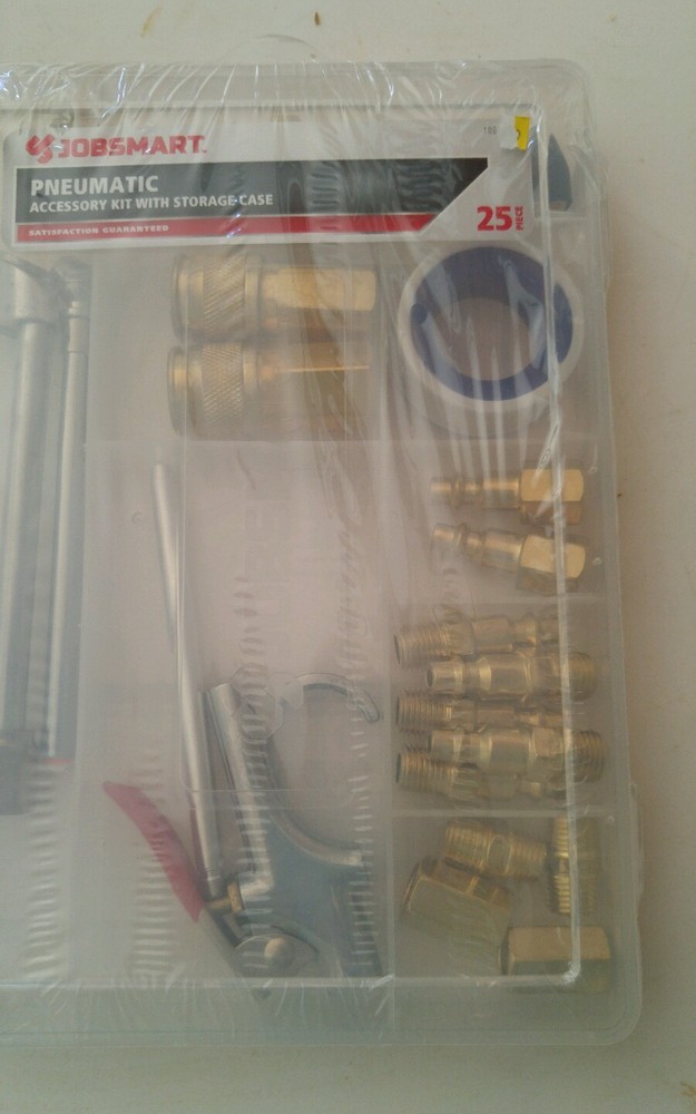 jobsmart pneumatic 25 piece accessory kit with storage case NWT