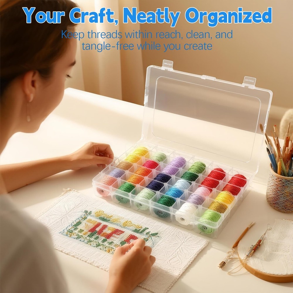 Embroidery Floss Organizer Compatible with DMC - Embroidery Thread Organizer ...