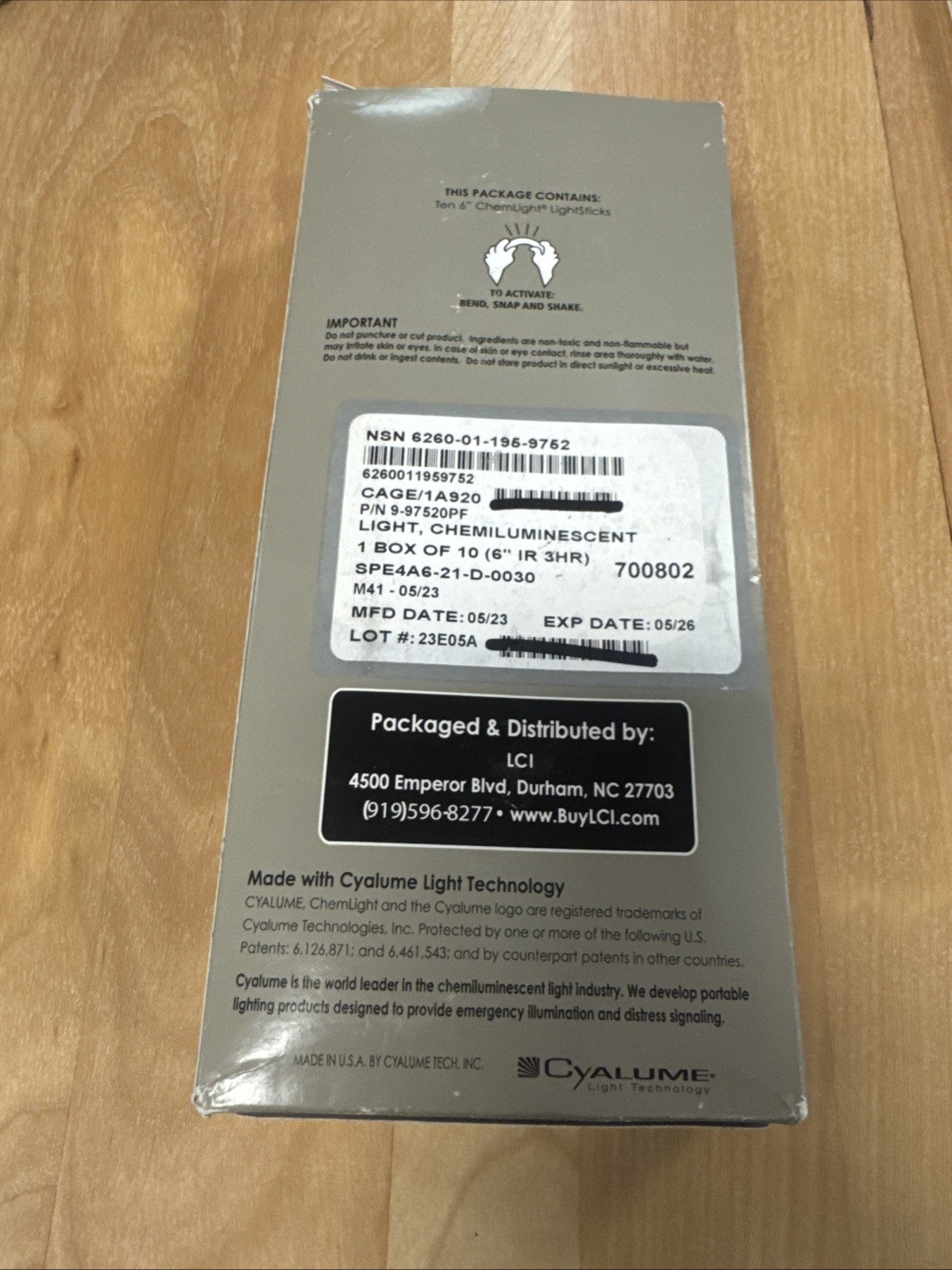 LC Industries ChemLight 6 inch IR INFRA Box of 10 Military Grade Glow Sticks