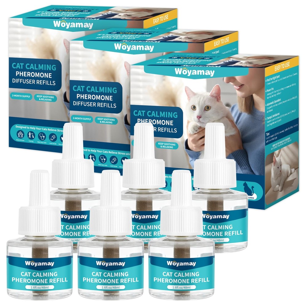 Woyamay Cat Calming Diffuser Refills - 6 Pack Cat Pheromones Calming Diffuser...
