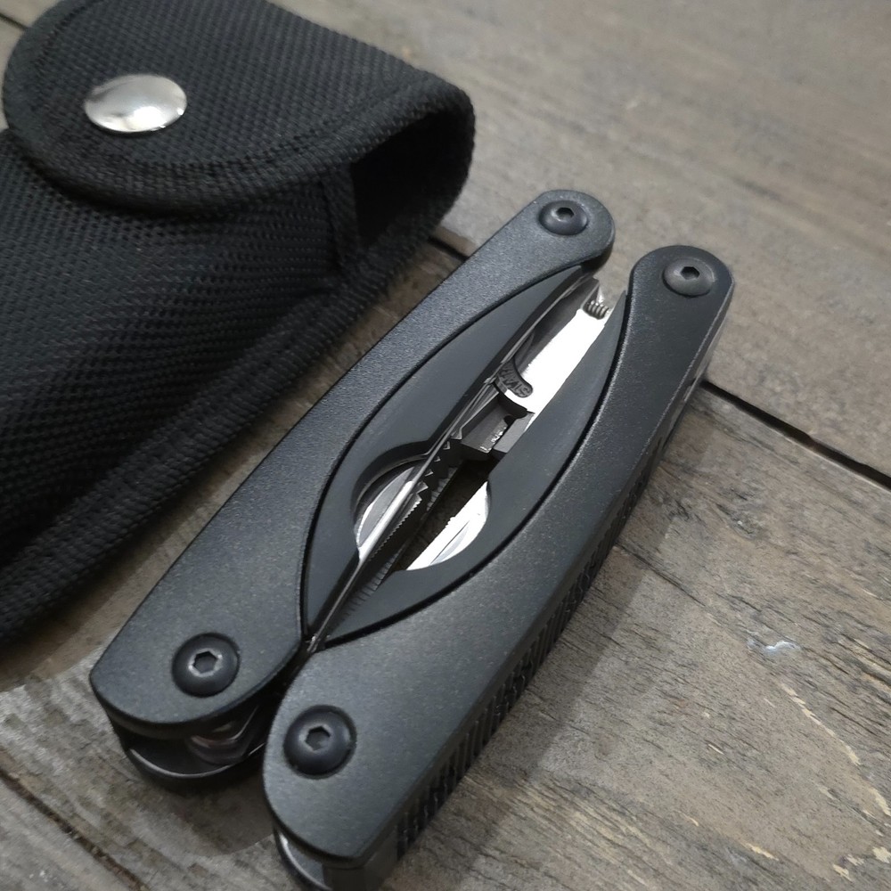 Unbranded Black Multitool Pliers w Nylon Sheath Folding EDC Tool