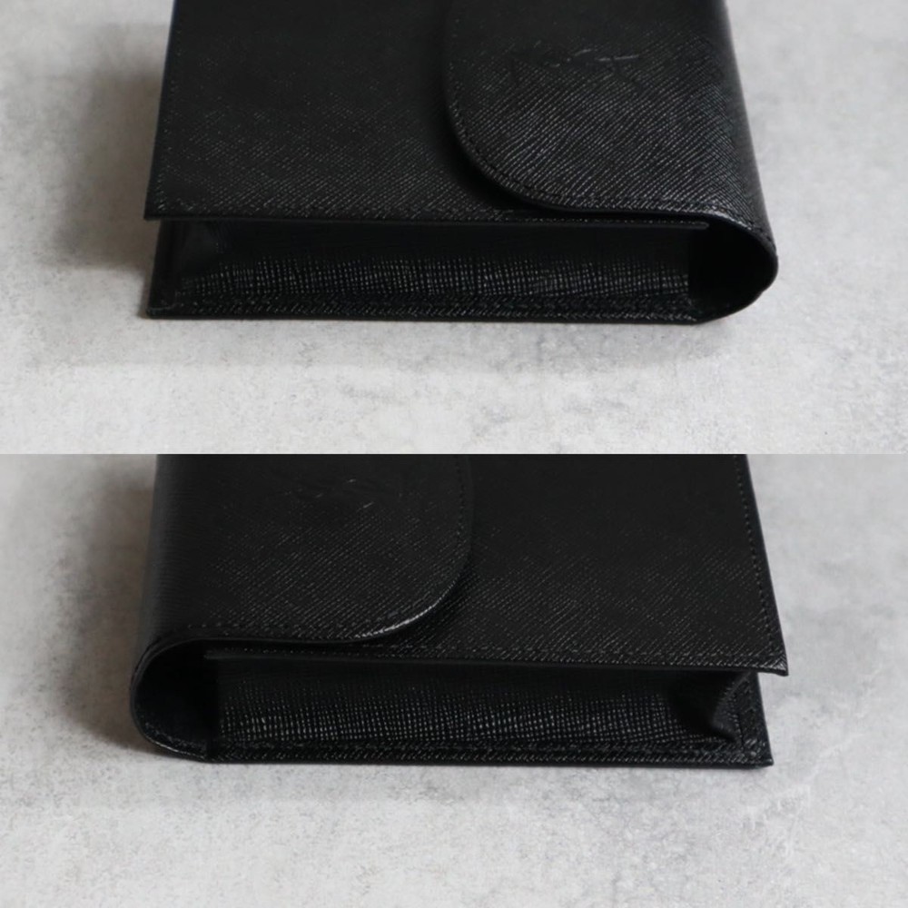 Yves Saint Laurent Monogram Leather Cigarette Case Black Used