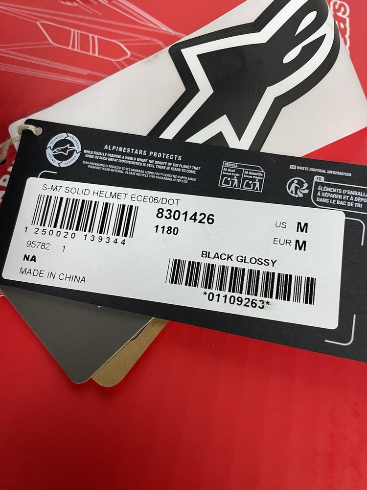Alpinestars SM7 Solid Helmet - Medium - Gloss Black 0110-9263