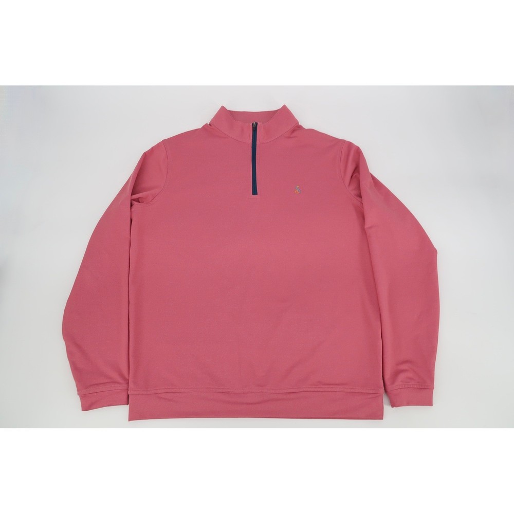 Peter Millar Melange Performance 1/4 Zip Pullover Mens Medium Red Stretch