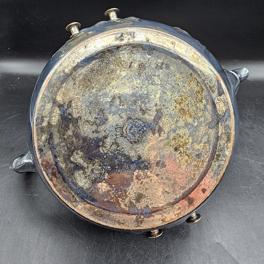 Antique James Tufts Tilting Tea Pot With Burner Creamer Sugar