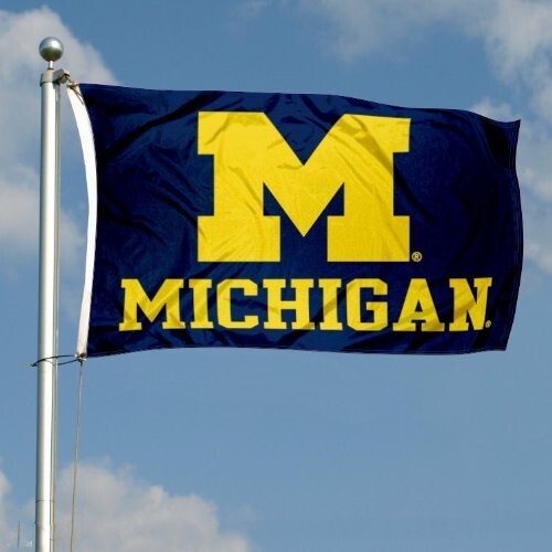 MICHIGAN WOLVERINES 3'X5' FLAG BANNER **100% FULL COLOR ON BOTH SIDES OF FLAG**