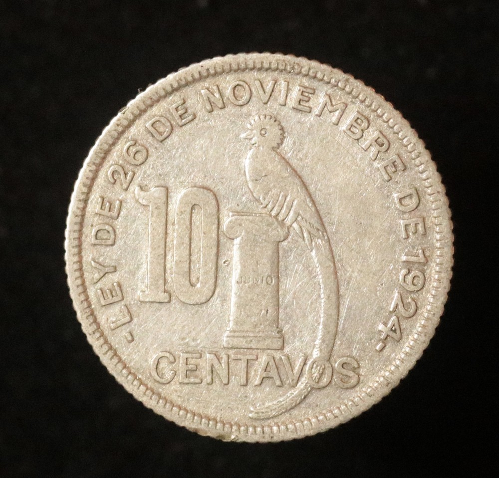Guatemala 1932 10 Centavos - Silver