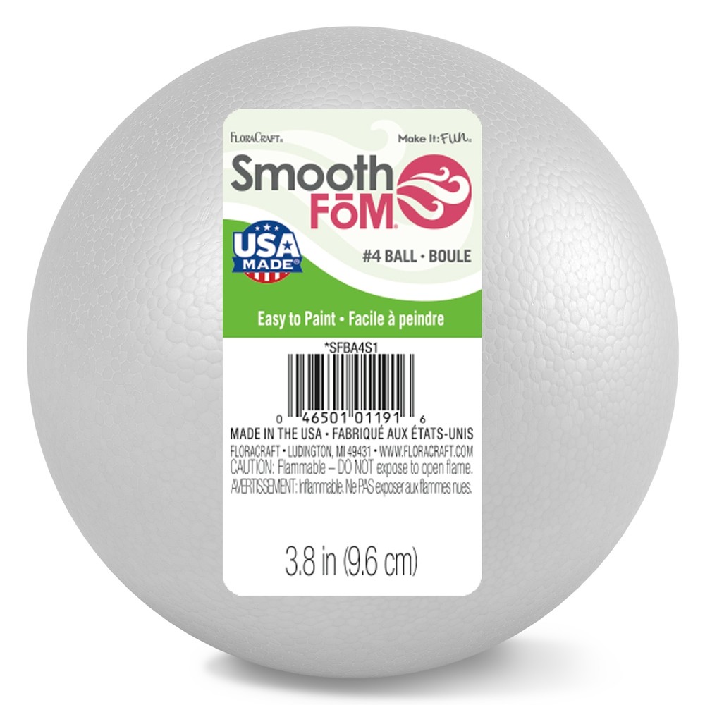 Smooth Styrofoam Balls 4"