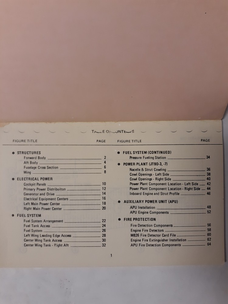 Braniff 747 Maintenance Training Component Locator Guide Original