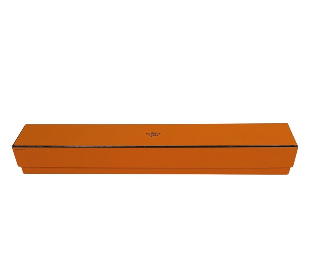 Hermes Iconic Orange Long Thin Rectangular Gift Box