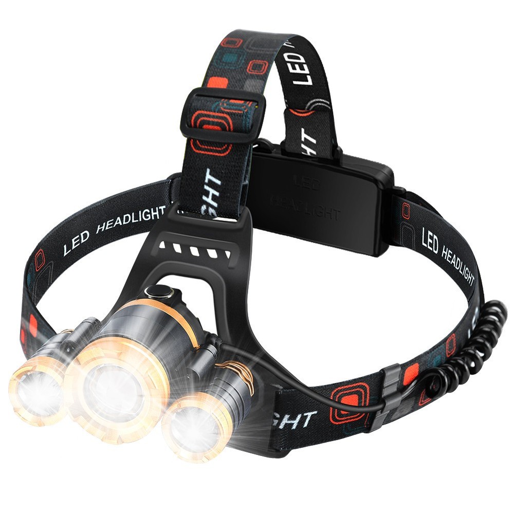 MAS MODO Recargable High Power 3-Light LED Waterproof Headlamp 3-Function
