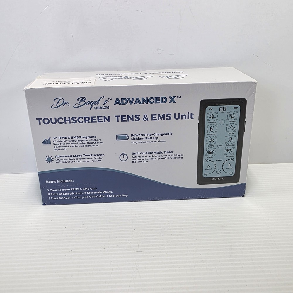 Dr. Boyd's "Advanced X" Touchscreen TENS & EMS Unit -32 Modes, 8 Settings