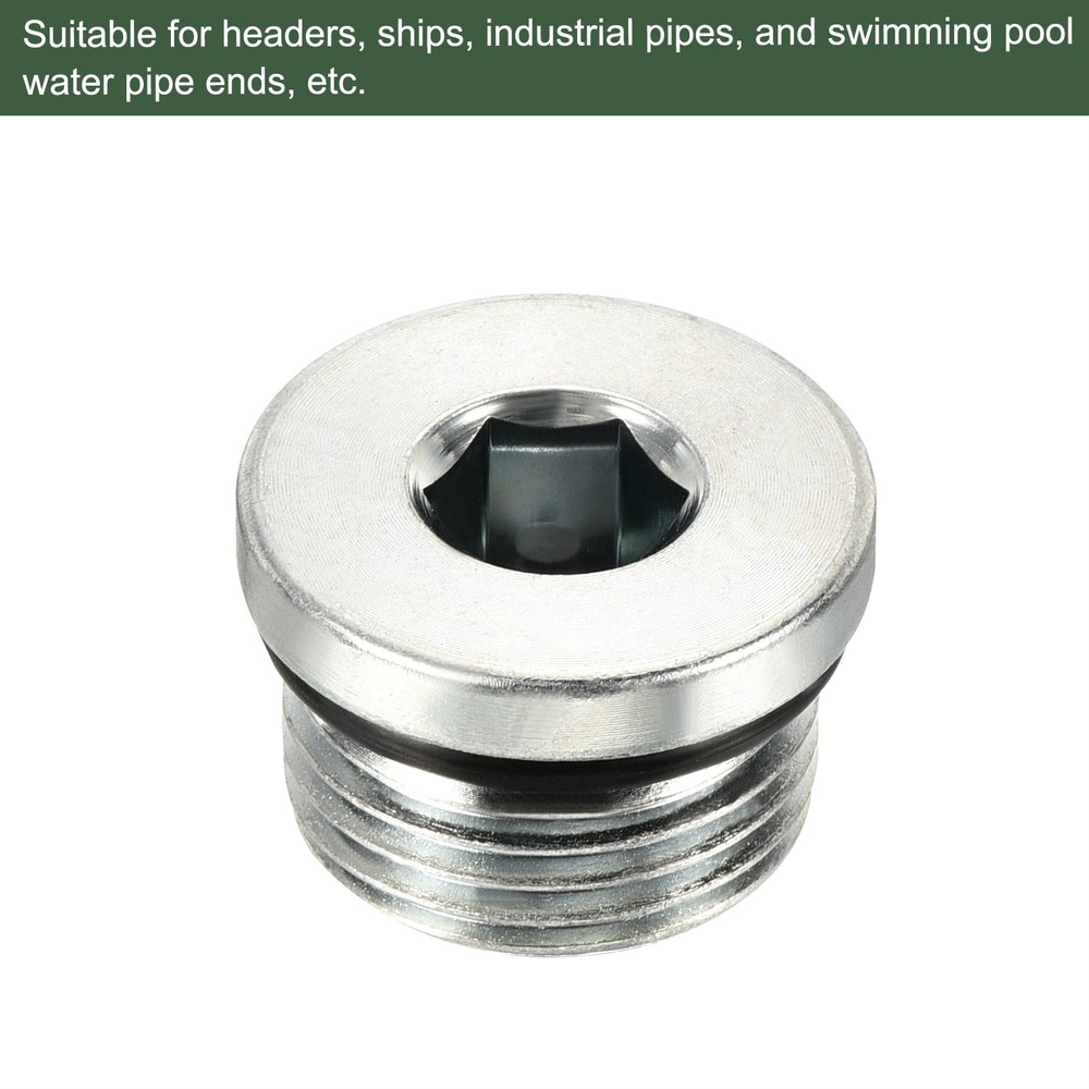 2 Pcs 3/4-16UNF Pipe Plug,for Terminate Pipe Ends (Silver)