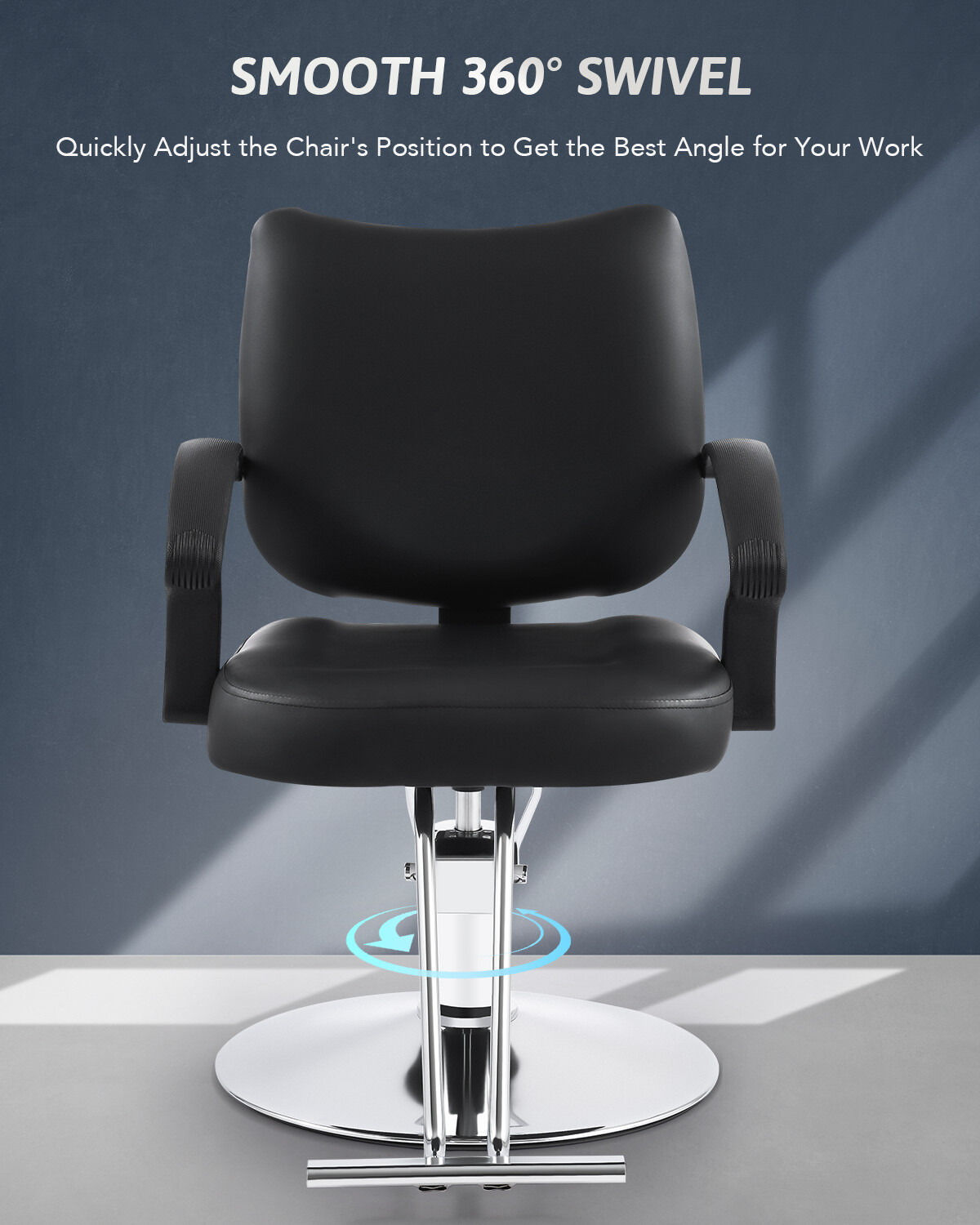 CO-Z Salon Chair for Hair Stylist w 360° Swivel Classic Barber Chair 550lb. Cap