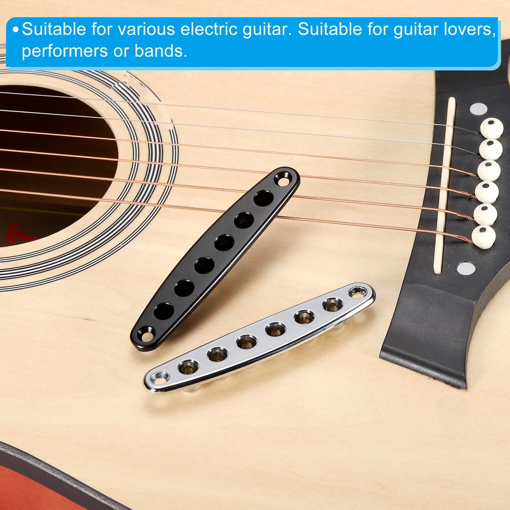 Guitar String Through Plate Guitar Bridge String Through Body Ferrule Silver