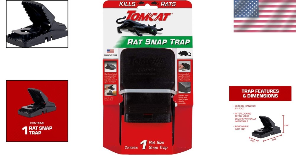 Efficient Rat Snap Trap with Interlocking Teeth - For Reliable Pest Control