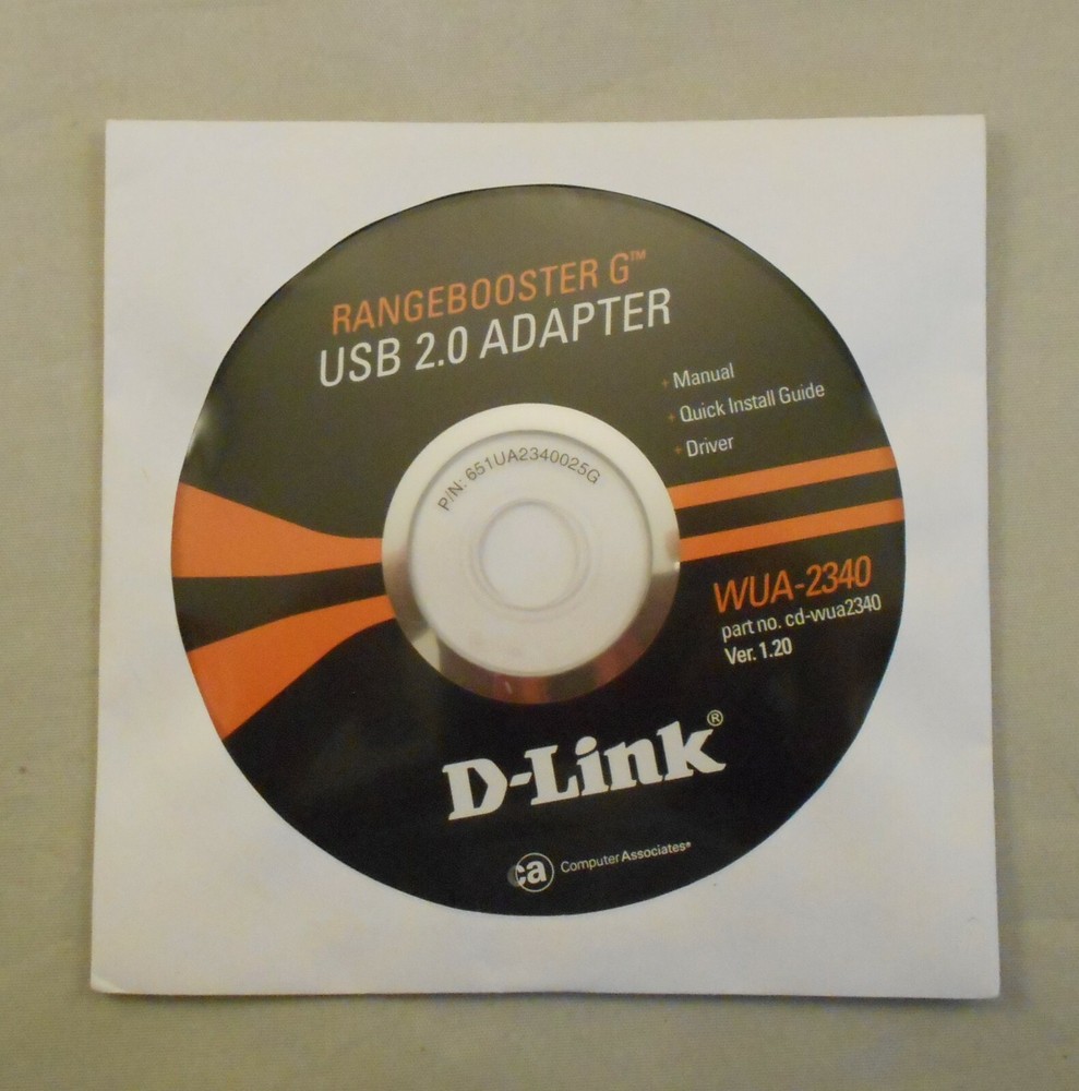 D-Link WUA-2340 Rangebooster G USB 2.0 Adapter 108 Mbps