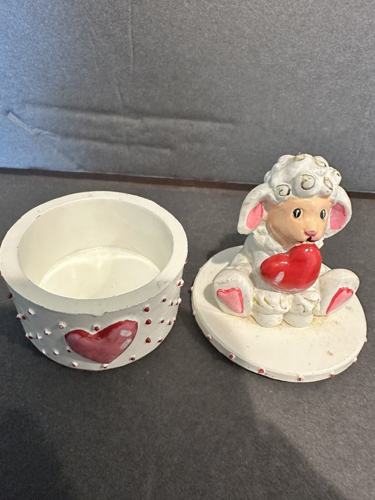 Lamb Valentine Trinket Ring Box