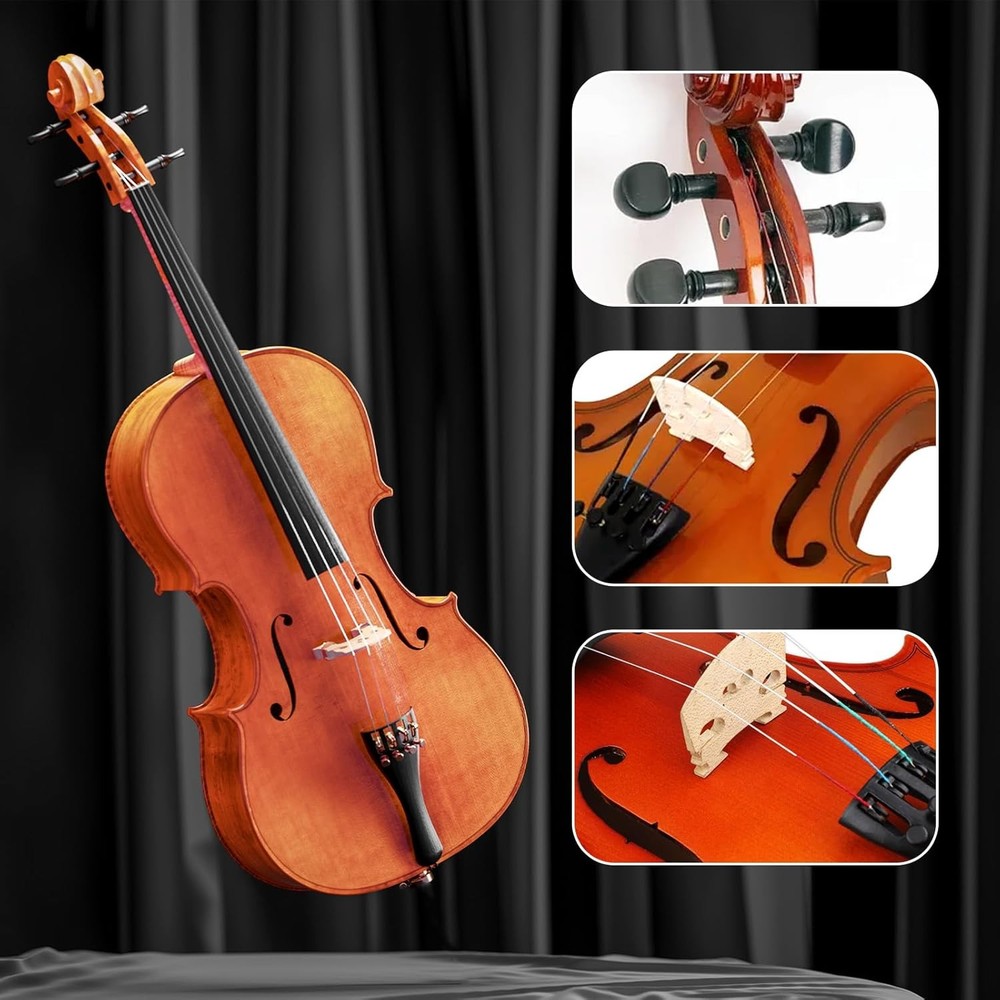 12 PCS Violin Strings Full Set, Universal Classic Steel Core Strings Carbon Stee