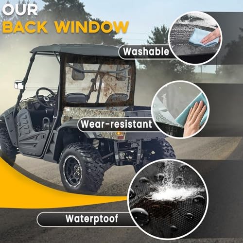 Hisun Massimo UTV 500 700 Soft Rear Windshield,Back Window with Zipper