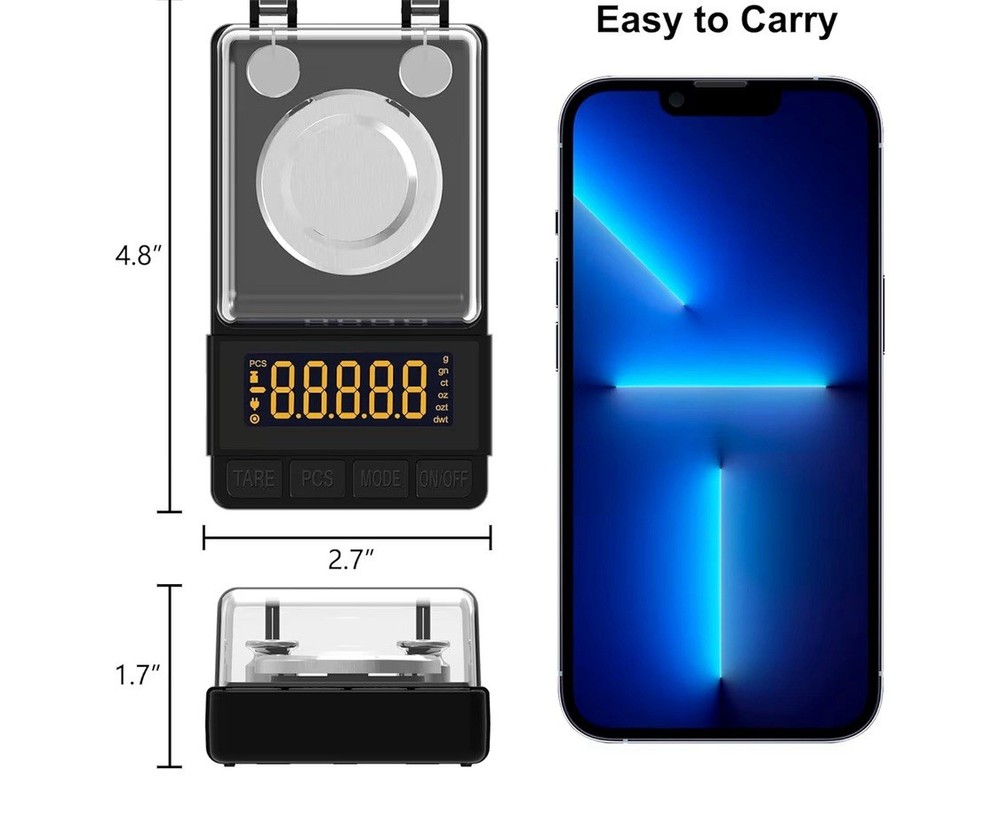 MAXUS Digital Milligram Scale 50g/0.001g Compact Mg Scale