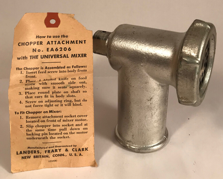 Universal Mixer Chopper Attachment, NOS with tag