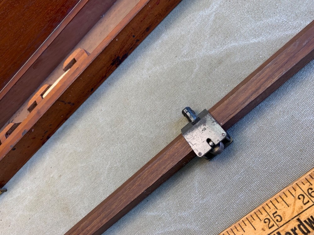 ANTIQUE 26" BEAM COMPASS ASTON MANDER 1917. NICE CASE