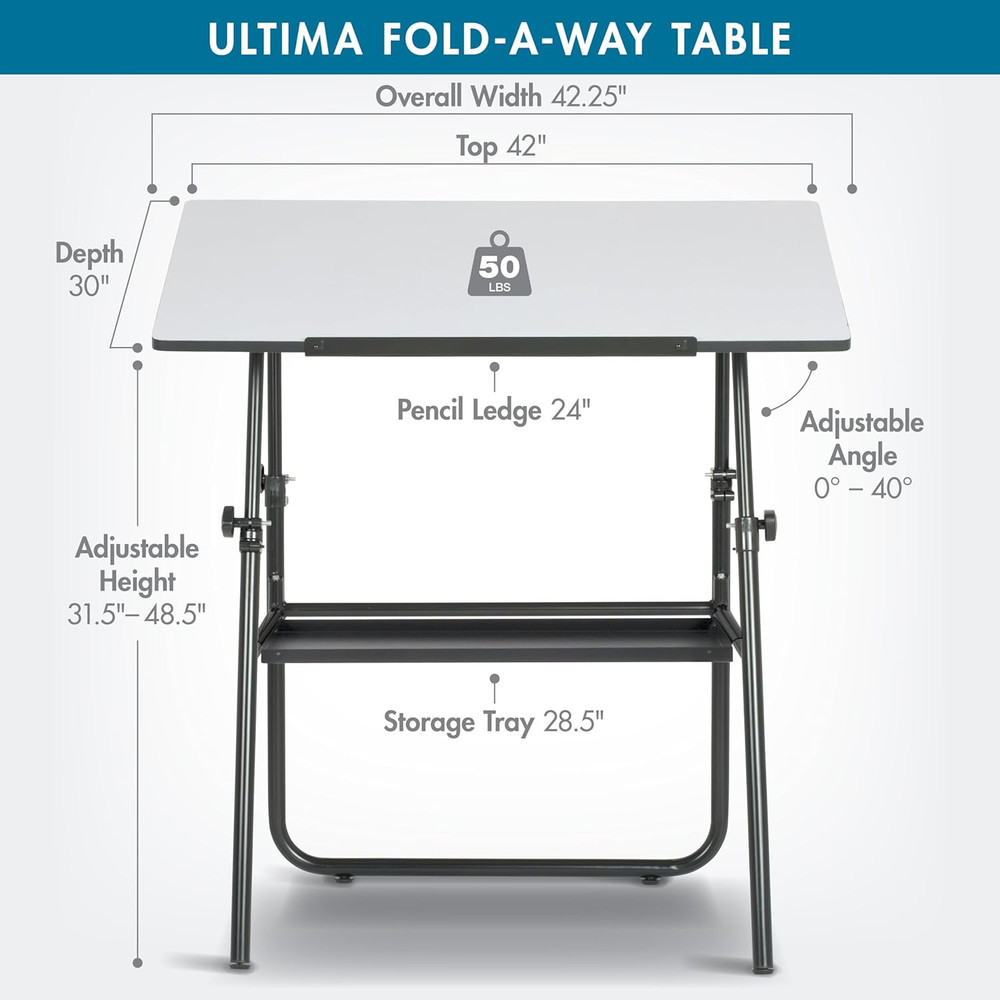 Studio Designs Ultima Foldable Table - Black, Versatile & Stylish Solution