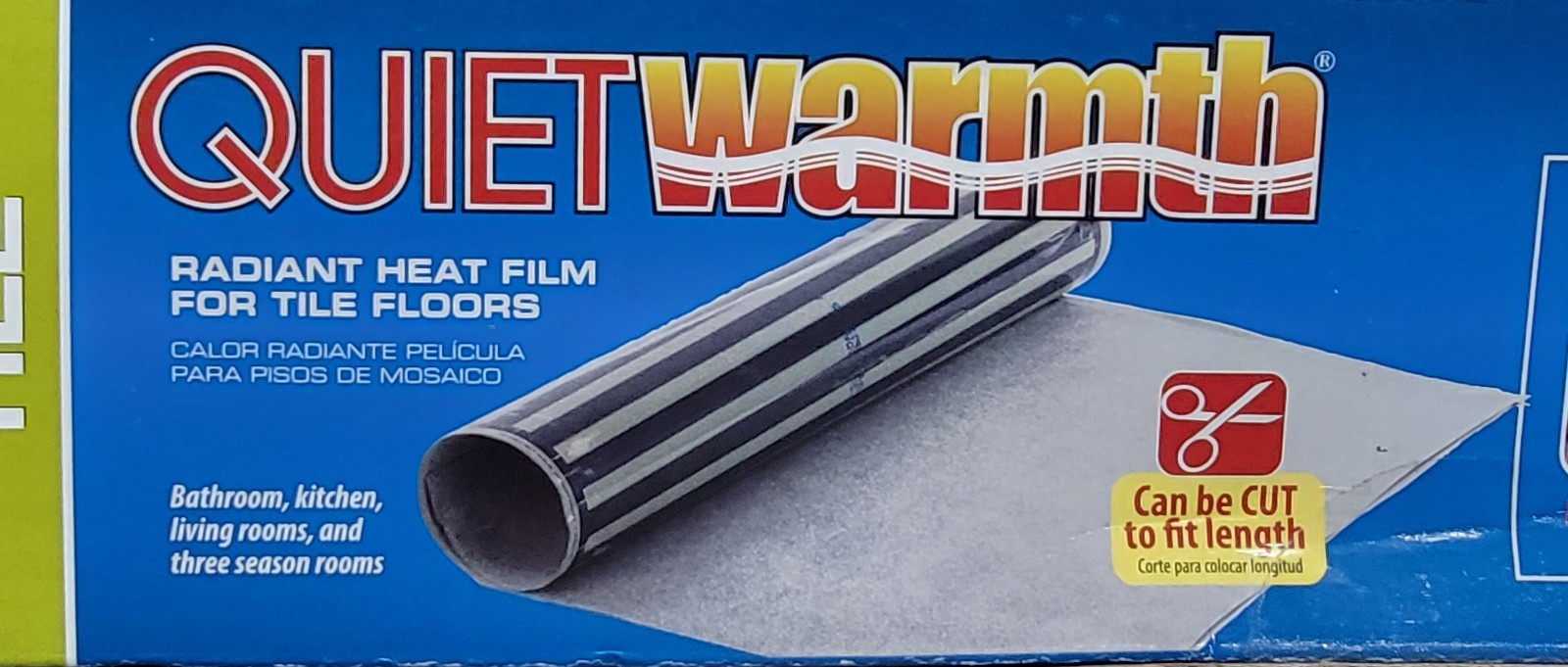 QuietWarmth 120V Radiant Heat Film For Tile 18”x5’ Underfloor Heating