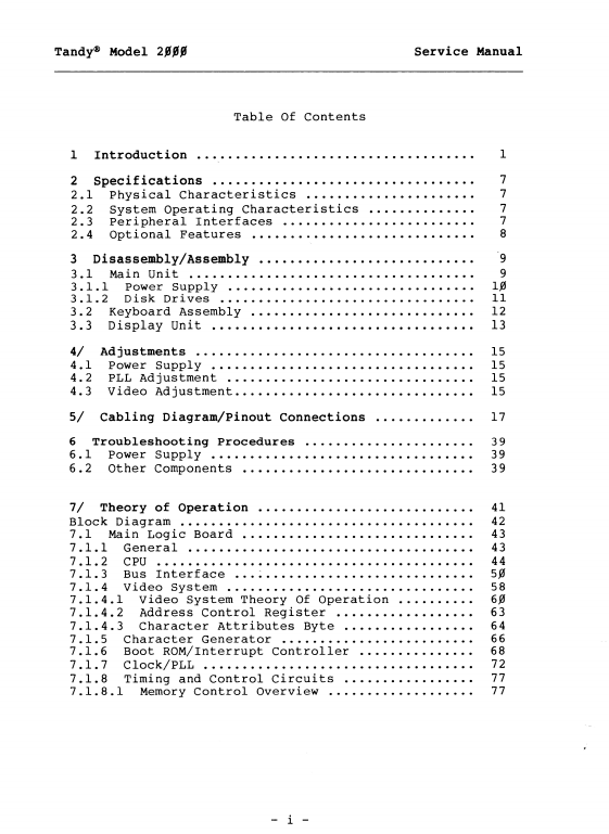 Tandy Model 2000 Personal Computer Service Manual PDF Copy 4G USB Stick