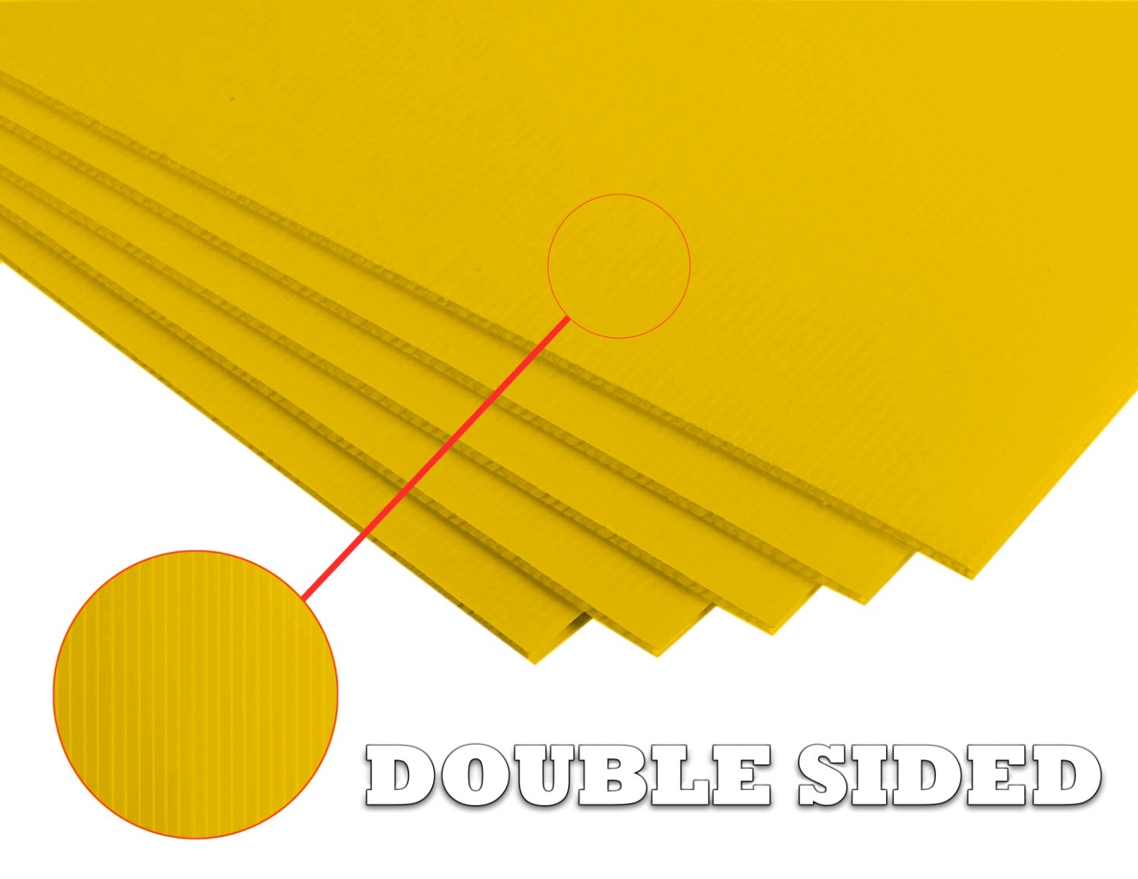4mm Corrugated Yellow Plastic Sheets 18x24 24x36 24x48 36x36 Coroplast Sign SALE