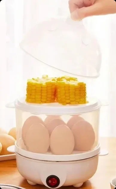 Multifunctional Electric Egg Boiler Steamer Cooker Double Layer Mini Kitchen
