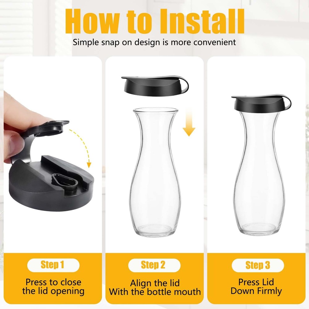 Replacement Salad Dressing Bottle Lids Tight Seal 2 Pack