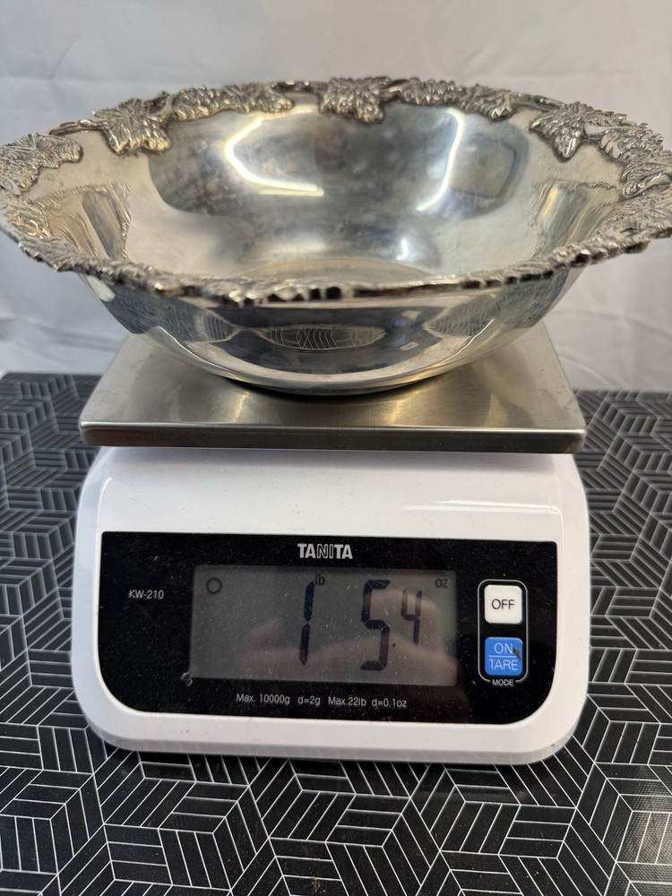 Vintage Silver Tone Grapevine Bowl - NOT SILVER -