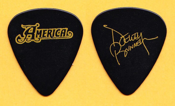 America Dewey Bunnell Signature Black Guitar Pick - 2012 Tour